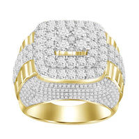 Thumbnail for MEN'S RING 3 CT ROUND DIAMOND 10K YELLOW GOLD