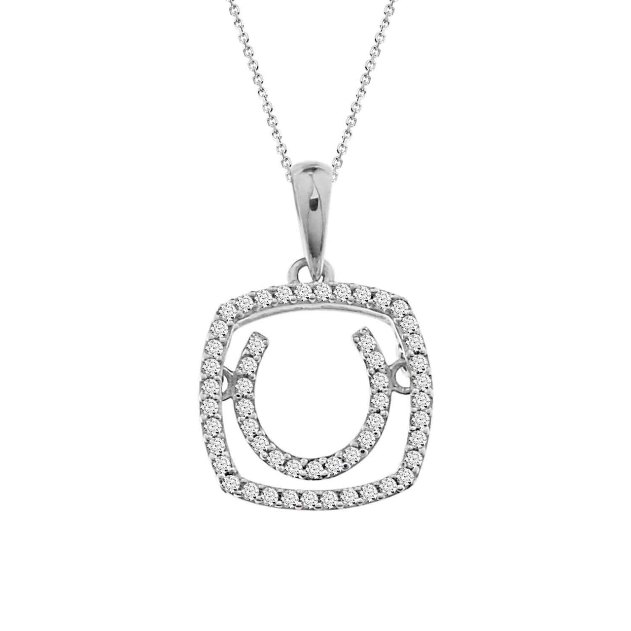 LADIES PENDANT 1/6 CT ROUND DIAMOND 14K WHITE GOLD