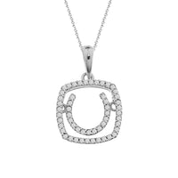 Thumbnail for LADIES PENDANT 1/6 CT ROUND DIAMOND 14K WHITE GOLD