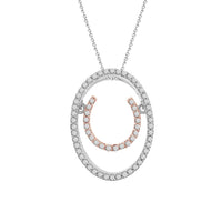 Thumbnail for LADIES PENDANT 1/5 CT ROUND DIAMOND 14K TT WHITE & ROSE GOLD
