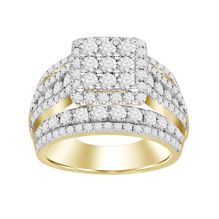 LADIES RING 2 CT ROUND DIAMOND 10K YELLOW GOLD