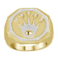 Thumbnail for MEN'S RING 3/4 CT ROUND DIAMOND 10K YELLOW GOLD