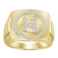 Thumbnail for MEN'S RING 1/4 CT ROUND DIAMOND 10K YELLOW GOLD