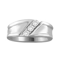 Thumbnail for MEN'S BAND 1/4 CT ROUND DIAMOND SILVER