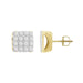 MEN'S EARRINGS 3/4 CT ROUND DIAMOND 10K YELLOW GOLD