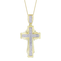 Thumbnail for MEN'S CROSS 1/3 CT ROUND DIAMOND 10K YELLOW GOLD