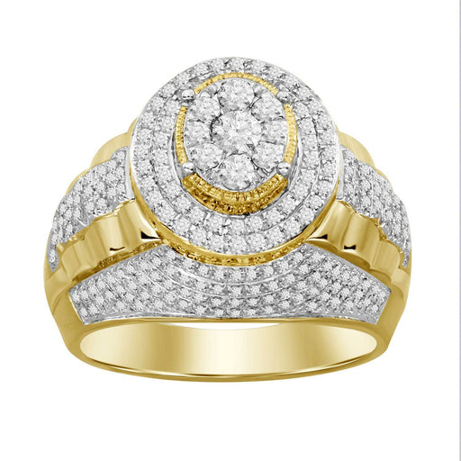 MEN'S RING 1 CT ROUND DIAMOND 10K YELLOW GOLD