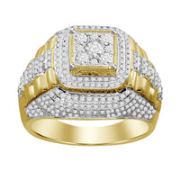 Thumbnail for MEN'S RING 1 CT ROUND DIAMOND 10K YELLOW GOLD