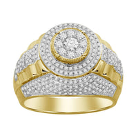 Thumbnail for MEN'S RING 1 CT ROUND DIAMOND 10K YELLOW GOLD