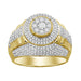 MEN'S RING 1 CT ROUND DIAMOND 10K YELLOW GOLD