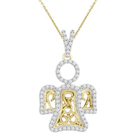 Thumbnail for LADIES PENDANT 1/5 CT ROUND DIAMOND SILVER YELLOW PLATED