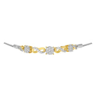 Thumbnail for LADIES BRACELET 1/5 CT ROUND DIAMOND SILVER YELLOW PLATED