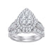 LADIES RING 1 5/8 CT ROUND DIAMOND 14K WHITE GOLD