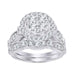 LADIES BRIDAL RING SET 1 1/2 CT ROUND DIAMOND 14K WHITE GOLD