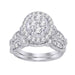 LADIES BRIDAL RING SET 1 1/2 CT ROUND DIAMOND 14K WHITE GOLD