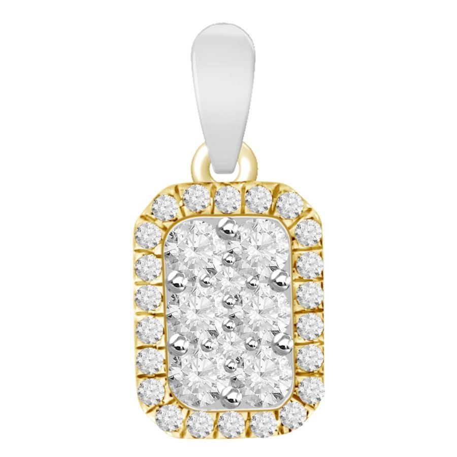 LADIES PENDANT 1/3 CT ROUND DIAMOND 14K TT WHITE & YELLOW GOLD