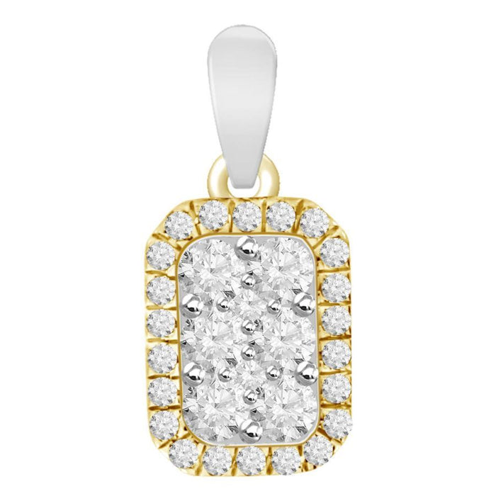 LADIES PENDANT 1/3 CT ROUND DIAMOND 14K TT WHITE & YELLOW GOLD