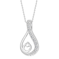 Thumbnail for LADIES PENDANT 0.03 CT ROUND DIAMOND SILVER