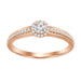 LADIES ENGAGEMENT RING 1/4 CT ROUND DIAMOND 10K ROSE GOLD