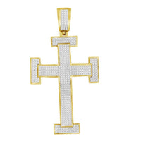 Thumbnail for MEN'S CROSS 1/2 CT ROUND DIAMOND 10K YELLOW GOLD