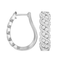 Thumbnail for LADIES HOOPS 1/2 CT ROUND DIAMOND 14K WHITE GOLD
