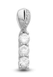 LADIES PENDANT 1/2 CT ROUND DIAMOND 10K WHITE GOLD