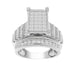 LADIES RING 1 1/2 CT ROUND/PRINCESS/BAGUETTE DIAMOND 10K WHITE GOLD