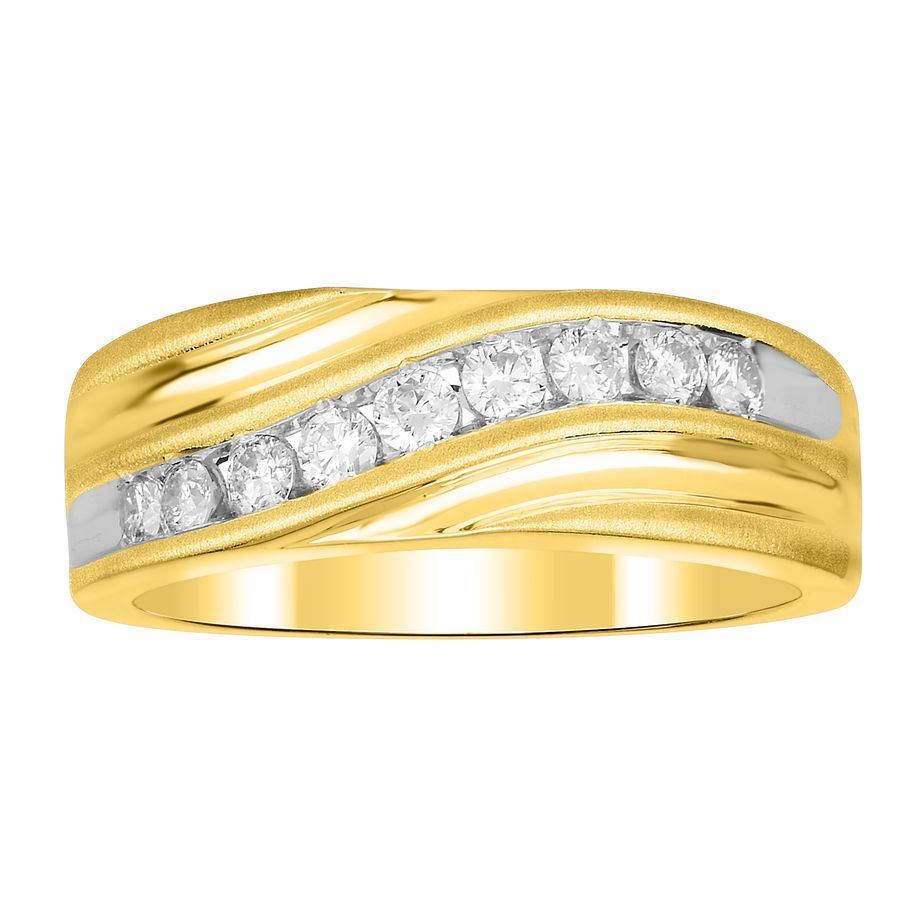 MEN'S BAND 1/2 CT ROUND DIAMOND 18K YELLOW GOLD