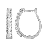 Thumbnail for LADIES HOOPS 1 CT ROUND DIAMOND 14K WHITE GOLD