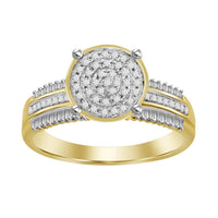 Thumbnail for LADIES RING 3/8 CT ROUND/BAGUETTE DIAMOND 10K YELLOW GOLD