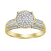 LADIES RING 3/8 CT ROUND/BAGUETTE DIAMOND 10K YELLOW GOLD