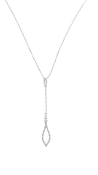 Thumbnail for LADIES NECKLACE 1/4 CT ROUND DIAMOND 14K WHITE GOLD