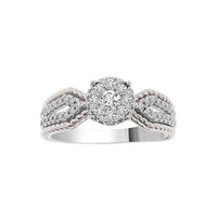 Thumbnail for LADIES BRIDAL RING SET 1/2 CT ROUND DIAMOND 14K WHITE GOLD