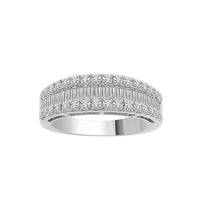 Thumbnail for LADIES BAND 1  CT ROUND/BAGUETTE DIAMOND 10K WHITE GOLD