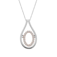 Thumbnail for LADIES PENDANT WITH CHAIN 1/10 CT ROUND DIAMOND SILVER 10K ROSE PLATED