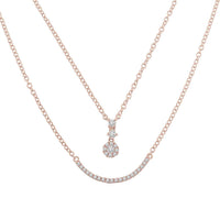 Thumbnail for LADIES NECKLACE 1/4 CT ROUND DIAMOND 14K ROSE GOLD
