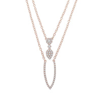 Thumbnail for LADIES NECKLACE 1/4  CT ROUND DIAMOND 14K ROSE GOLD