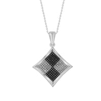 Thumbnail for LADIES PENDANT 1/4 CT BLACK/WHITE ROUND DIAMOND SILVER