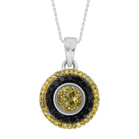 Thumbnail for LADIES PENDANT 1/2 CT BLACK/CANARY ROUND DIAMOND SILVER