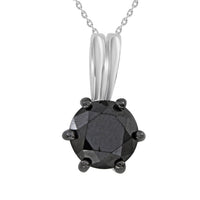 Thumbnail for LADIES SOLITAIR PENDANT 2 CT BLACK ROUND DIAMOND SS