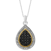 Thumbnail for LADIES PENDANT 1/3 CT WHITE/BLACK ROUND DIAMOND SILVER