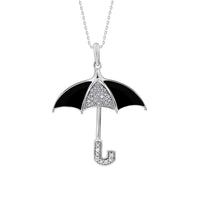 Thumbnail for LADIES PENDANT WITH CHAIN 1/8 CT WHITE/BLACK ROUND DIAMOND SILVER