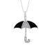 LADIES PENDANT WITH CHAIN 1/8 CT WHITE/BLACK ROUND DIAMOND SILVER