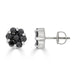 LADIES EARRINGS 1 5/8 CT WHITE/BLACK ROUND DIAMOND STESILVER