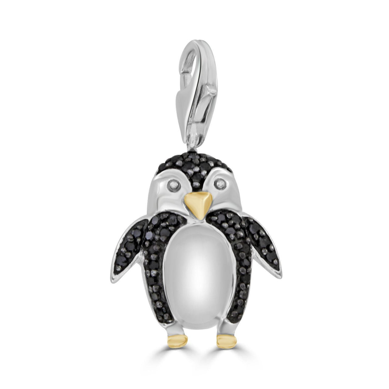 LADIES PENDANT 1/6 CT ROUND/BLACK DIAMOND SILVER YELLOW GOLD PLATED