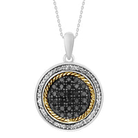 Thumbnail for LADIES PENDANT 1/3 CT WHITE/BLACK ROUND DIAMOND SILVER