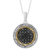 LADIES PENDANT 1/3 CT WHITE/BLACK ROUND DIAMOND SILVER