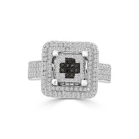 Thumbnail for LADIES RING 7/8 CT WHITE/BLACK ROUND DIAMOND SILVER