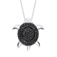 Thumbnail for LADIES PENDANT 1/6 CT BLACK ROUND DIAMOND SILVER