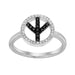 LADIES RING 1/6 CT WHITE/BLACK ROUND DIAMOND SILVER